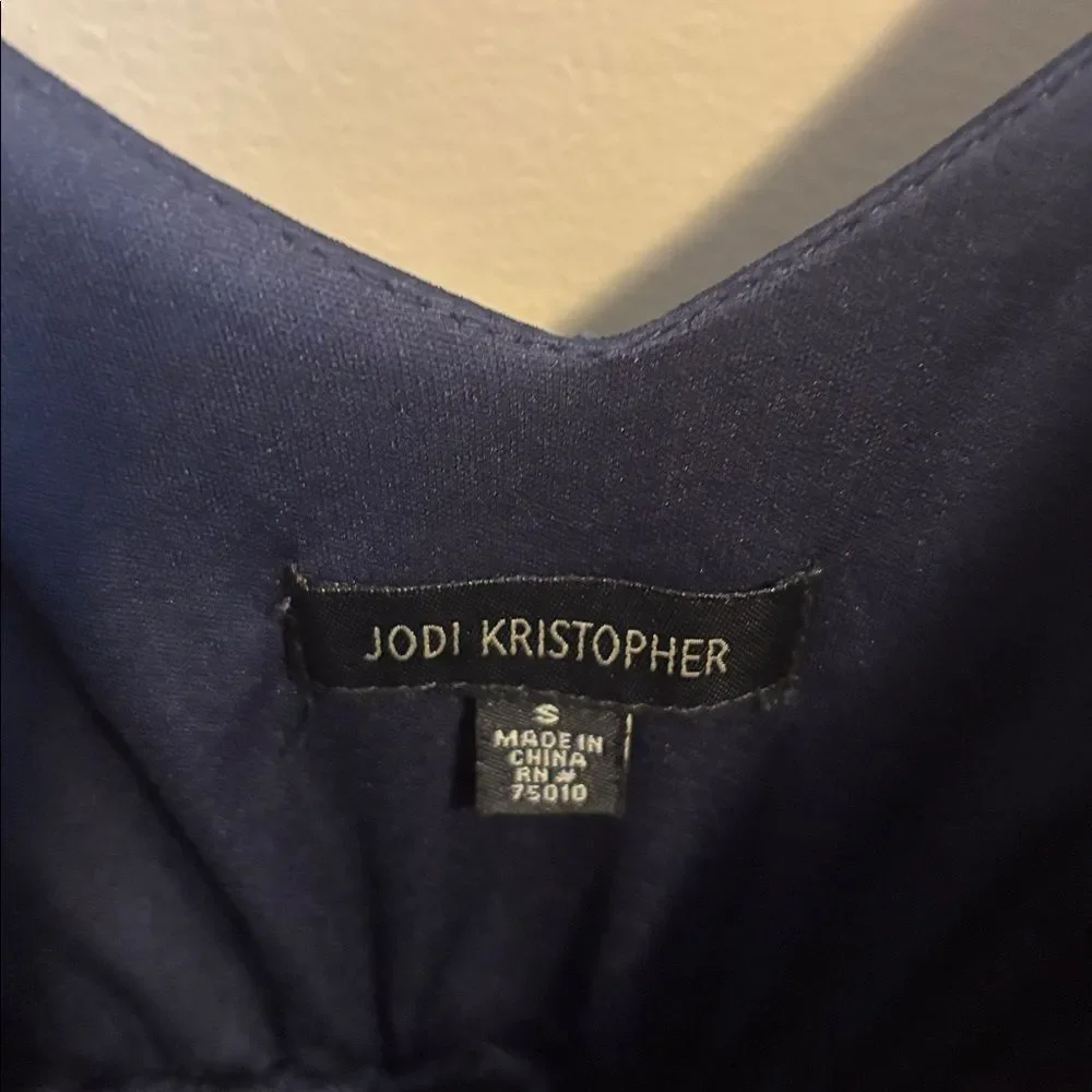 Jodi Kristopher Navy Embroidered dress size small